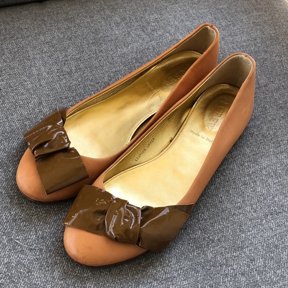 J. CREW - Made in Italy Leather Flats w/Bow - Picture 4 of 11